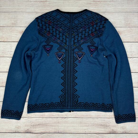 Invisible World Baby Alpaca Embroidered Zip Up Sweater Cardigan - Picture 3 of 4